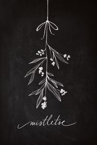 Chalkboard Art - Mistletoe Art Print- chalkboard style art. Time to find the chalk!!