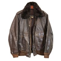 "AMF HARLEY DAVIDSON Brown Leather Pile Collar G-1 Bomber Jacket Men's Size S ITEM DESCRIPTION: This is a classic bomber jacket with the Sherpa pile collar. Vintage 80s Size S/38 APPROXIMATE MEASUREMENTS: Shoulders: 17\" Chest: 20\" Sleeves: 24\" Length (neck to bottom): 26\" ITEM CONDITION: Excellent Pre Owned Condition. . HARLEY DAVIDSON QUALITY MERCHANDISE: With over 100 years of history, Harley Davidson not only makes quality motorcycles, but apparel and riding gear too. Their jackets are no