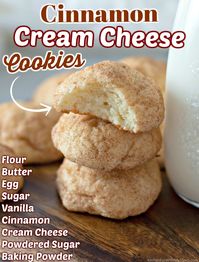 Cinnamon Cream Cheese Cookies are a delightfully soft, fluffy cookie coated in cinnamon sugar. Serve these cookies for a light dessert, as a Christmas cookie, for a party or shower, or just to enjoy with a mug of tea in the afternoon.