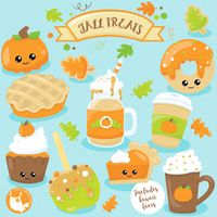 Fall treats clipart commercial use, vector graphics, digital  - CL1019