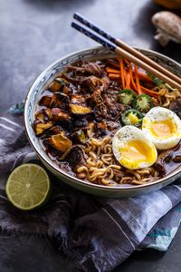 Crockpot Crispy Caramelized Pork Ramen Noodle Soup w/Curry Roasted Acorn Squash| halfbakedharvest.com @hbharvest