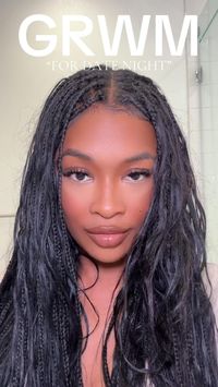 @miraclewatts00 via TikTok | Pretty makeup aesthetic. Soft glam. Date night beauty. Makeup tutorial. Lip combo ideas. Bora bora braids hairstyle. Brown skin. Brown makeup aesthetic. Makeup routine. Beauty routines for date night. Grwm date night edition.