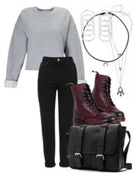 "Audrey Jensen" by stylemtvscream ❤ liked on Polyvore featuring Miss Selfridge, Topshop, Dr. Martens, Dogeared, outfit, Inspired, scream and audreyjensen