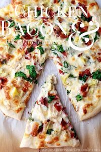 Chicken Artichoke Bacon Pizza with a Creamy Garlic Sauce