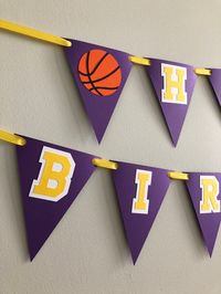 Basketball birthday party basketball banner birthday | Etsy