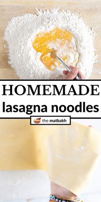 These tender homemade lasagna noodles are made from scratch with a pasta machine. They only need three ingredients: eggs, flour, and salt.