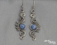 Wire wrapped dangle earrings inspired by Dryads (fresh water spirits in Greek mythology). They are made of nickel free silver plated wire, blue kyanite stones and seed beads. Antiqued and carefully polished. They measure 4 cm (1 1/2 inches) without the earwires. Made for order. I'll need 1-5 days to make your earrings. Please note that each piece is made 100% by hand and may vary a little from the photo. You can find more earrings here: https://www.etsy.com/shop/bodaszilvia?section_id=11426848&ref=shopsection_leftnav_5 Plz, read my policies before buying. Thank you! If you are interested in news, work in progress photos or just want to know what I do when I'm not making jewelry, feel free to follow me on instagram and facebook: https://instagram.com/szilviaboda https://www.facebook.com/bod