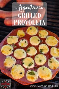 Provoleta is an Argentinian cheese specialty. This cheese appetizer is seasoned with chimichurri or fresh oregano and then grilled until melted, browned and bubbly. It is the perfect was to kick off your asado or outdoor BBQ.