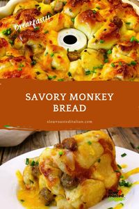 Delight in the warm, cheesy, pull-apart goodness of Savory Monkey Bread - a mouthwatering, cheesy masterpiece!