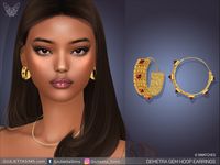 The Sims Resource - Demetra Gem Hoop Earrings