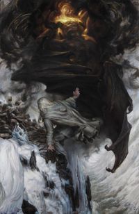 Tolkien Illustrations by Donato Giancola - Gandalf vs The Balrog