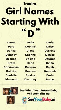 Searching for the perfect middle name for your little girl? 💖 We've curated a list of 30+ stunning and unique middle names starting with 'D', from classic to trendy. Find the perfect match for your baby's first name and create a truly unforgettable name! ✨