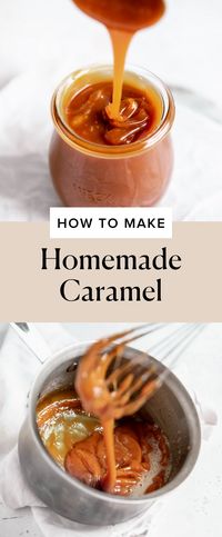 We’re breaking down exactly how to make homemade caramel. Rich and delicious, this easy caramel sauce is perfect for all sorts of recipes! Use it as a filling in a salted caramel cake, drizzle it over ice cream, or just eat the best caramel sauce by the spoonful! We took out any guess work out of this caramel recipe with step by step photos so you’ll know exactly how to make caramel with nothing left to second guess! #caramel #homemadecaramel #howtomakecaramel #easycaramelrecipes