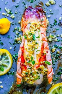 The most delicious garlic butter lobster tail dinner ever - so easy and delicious for a restaurant quality dinner at home!