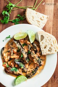 Red Thai Curry Mussels | Chew Out Loud