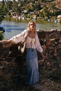 Come As You Are Denim Maxi Skirt | Free People