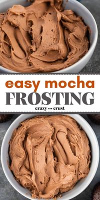 What your yummy treats need! This simple mocha frosting recipe is the BEST. Rich and creamy with a combo of chocolate and coffee, this homemade frosting is so good. Use it on chocolate cakes, chocolate cupcakes, and other easy dessert ideas!