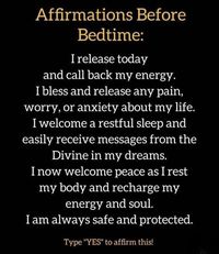 affirmations before bedtime