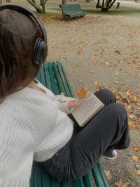 reading dead poets society at the park; book aesthetic