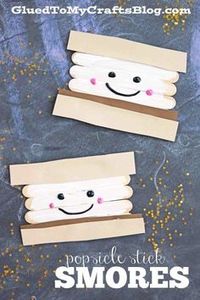 Popsicle Stick Smores - Summer and Camping Kid Craft Idea