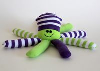 Socktopus - Purple and Lime Green Striped Octopus Toy by giggleFritz on Etsy