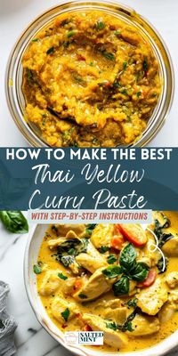 Simple Homemade Thai Yellow Curry Paste: Crafted in a Food Processor! Ideal for Chicken, Beef, Tofu & Noodles. Includes substitutions for hard-to-find ingredients. Try it now