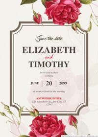 Get (Easily Edit PDF Invitation) Pink and Gold Rose Garden Wedding Invitation