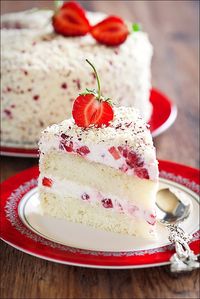 Strawberry and white chocolate cake