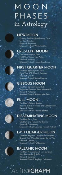 Follow along with the Moon Phases. Utilize the gift of astrology to flow with the natural rhythms of life. astrograph.com