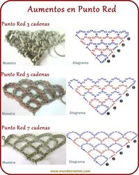 Punto red - Crochet stitch - вязание крючком пунктов Más