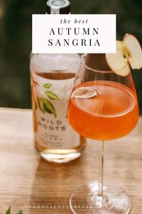 This is an easy white wine sangria mixed with pear vodka and tons of fall fruit to create the dreamiest seasonal cocktail. The color and taste is beautiful and it's the perfect cocktail to make stress free to serve as a Friendsgiving cocktail or featured Thanksgiving drink. #CookWithTheHouseOfPerez #thanksgivingcocktails #thanksgivingdrinks #sangriarecipes