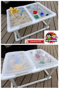 Sensory Table plan / DIY toddler water/sand table PDF plan / pvc kids outdoor play station-collapsable/ sand play table