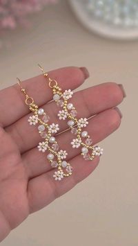 Easy DIY Beaded Earring: Handmade Crystal & Seed Bead Flower Earrings Tutorial: Beads Jewelry Making