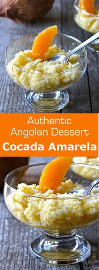 Cocada amarela is a traditional dessert from Angola, a delicious porridge prepared with coconut meat and egg yolks. #angola #africa #dessert #196flavors