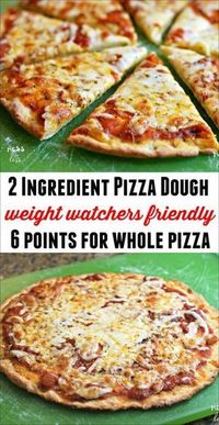 Find out how to make this Weight Watchers friendly 2 Ingredient Pizza Dough. You can have an entire pizza (with toppings) for 6 Freestyle Points! It tastes amazing and you won't feel deprived at all!