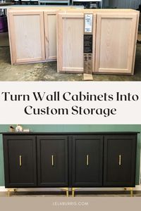 I turned these stock wall cabinets into a custom office storage cabinet in just one weekend using Dixie Belle Silk All-In-One Mineral Paint [sponsored by @dixiebellepaint]