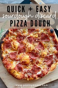 Quick sourdough discard pizza dough that's so easy to make, you can do it with your eyes closed! Use sourdough discard or active starter.