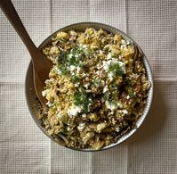 Bulgur with Mushroom and Feta by Ottolenghi