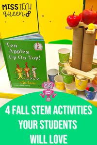 Fall is filled with so much fun with crisp weather, pumpkins, apples and autumn holidays, but it an also be a busy time of year. Take the guesswork out of planning and prepping your fall-themed STEM activities with these 4 hands-on projects! These fall STEM activities are perfect for your Kindergarten, 1st and 2nd grade classrooms. With fun, fall-themed activities that include apple stack balance, digital Fall STEM bundle, and Thanksgiving activities, your students are sure to love it!