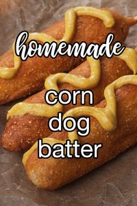 Corn Dog Batter - Easily make corn dogs at home with this batter. Or, if you've never been a fan of on-a-stick corn dogs, get creative and toss them in a bun with spicy mustard or your other favorite toppings. | CDKitchen.com