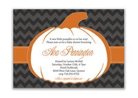 {Ava} Pumpkin Baby Shower Invitation Chevron Bridal by digibuddhaPaperie, $18.00  https://www.etsy.com/listing/81997324/pumpkin-baby-shower-invitation-chevron