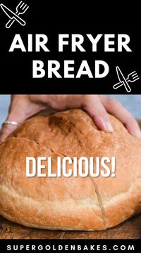 Air Fryer Bread is easy to make, requires no kneading and tastes delicious! Follow my easy no-knead air fryer bread recipe to bake fluffy bread with a golden crust and soft crumb. Perfect for toast or making sandwiches.