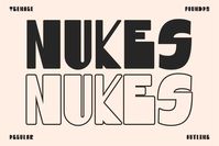 Introducing TF Nukes – the boldest display style font that will capture the attention of your audience and make your message stand out! This bold, strong font is perfect for headlines, titles, and any other text that needs to make a statement. Nukes comes with a bonus of 9 illustrations that will take your designs to the next level. This illustration fits perfectly into the font and will give your project a cohesive and professional look.