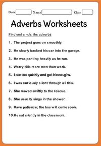 Printable Adverb worksheets for 2nd Grade - Exercise 2 - Your Home Teacher