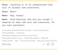 credit to incorrectfantasticbeastsquotes on tumblr fantastic beasts and where to find them from tumblr #fantasticbeasts #fbawtft #hp #harrypotter #fantasticbeastsandwheretofindthem #newtscamander #tinagoldstein #queeniegoldstein #jacobkowalski #percivalgraves #credencebarebone #gellertgrindelwald #seraphinapicquery #theseusscamander