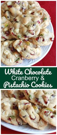 White Chocolate Cranberry Pistachio Cookies