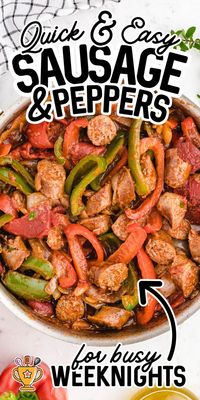 Bursting with flavor, savory Italian sausage and vibrant bell peppers combine to make an effortless one-pan recipe that’s ready to eat in less than an hour. #SausageAndPeppers #ComfortFood #EasyDinner #RecipeOfTheDay #Yummy #OnePanMeals #Savory #HomemadeGoodness #FamilyFriendly #QuickMeals #Foodie #DeliciousDinners #MealPrep #ItalianCuisine #SausageRecipes