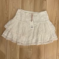 Size 4, Nwt, Originally $325, White Mini Skirt With Stretch Waist And Elastic Detailing