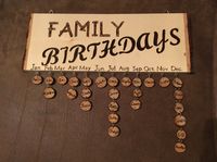 Family Birthday wood burnt calendar