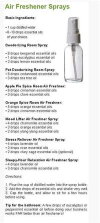 Essential Oil Air Freshener Spray Recipes